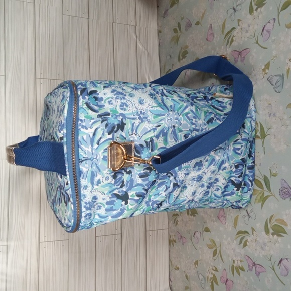 Lilly Pulitzer Insulated Wine Cooler Bag Or Drinks Blue Pinic Football Games - Picture 3 of 9